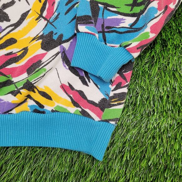 Vintage Y2K Abstract Art Sweatshirt Womens Medium 20x21 - Picture 4 of 10